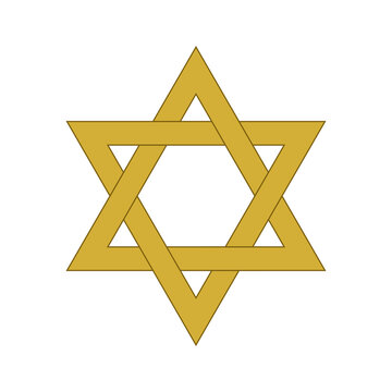 Golden star of david emblem isolated for jewish cultural and religious design