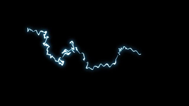 Thunder lightning crack overlay effect black background, lightning Strike bolt power overlay, Animated blue electric lightning strikes with powerful thunder glow, cartoon energy blast.4k video