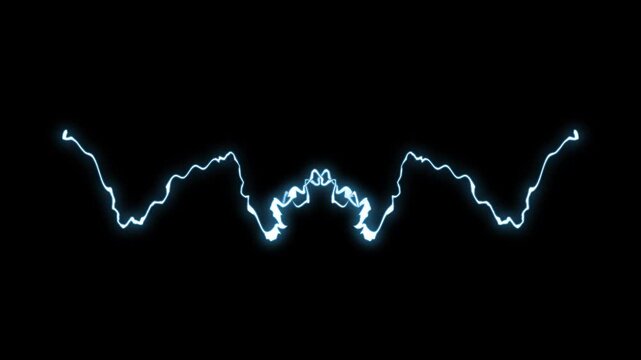 Bright electric lightning strike effect on black screen with dramatic thunder flash and glowing energy burst, Intense blue electric storm with multiple lightning branches and bright energy glow.4k