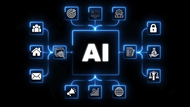 Enterprise Business Software and Digital Transformation Concept withAI Technology