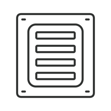 Kitchen extractor hood and ventilation icon in line design