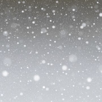 Falling snow and glowing bokeh lights overlay texture, creating an abstract winter snowfall background with soft blurred snowflakes for holiday, Christmas and seasonal design.