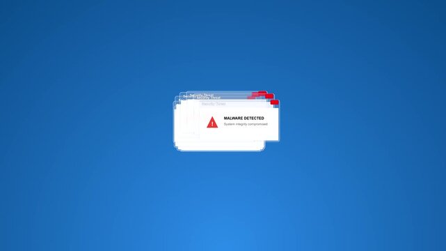 Malware warning pop-up windows multiplying on computer screen