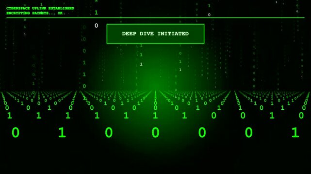 Digital matrix code falling animation background