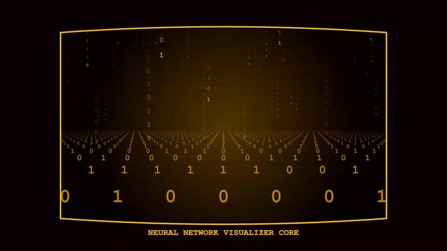Digital binary code stream motion background