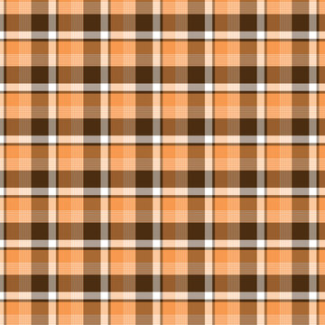 Autumn Orange Brown Plaid Pattern Seamless Tartan Grid