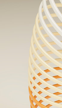 Stacked orange and cream rings in smooth spiral pattern