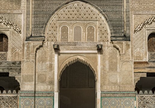 Madrasa Bou Inania, madrasas, Arabic ornaments, Fes, Morocco