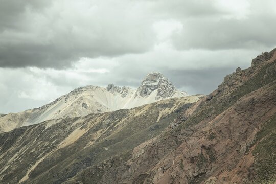 Andean highlands, view to the west from the Ticlio Pass, Alto de Ticlio, Peru