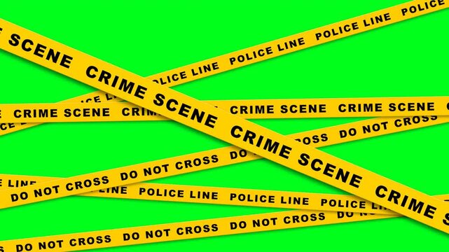 Yellow crime scene police line and caution tape barrier
