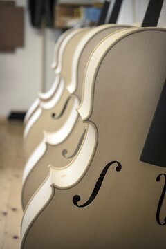 Violin blanks, master violin maker Rainer W. Leonhardt, Mittenwald, Bavaria, Germany