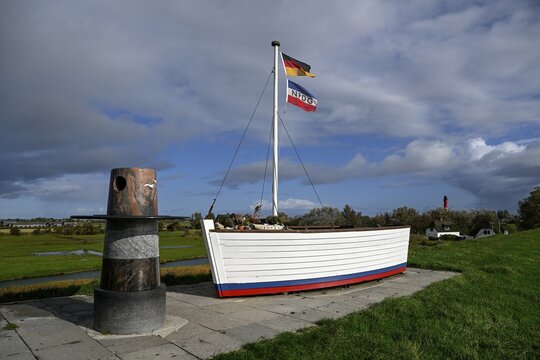 Memorial for burials at sea, Pellworm Island, Schleswig-Holstein Wadden Sea National Park, North Frisia, Germany