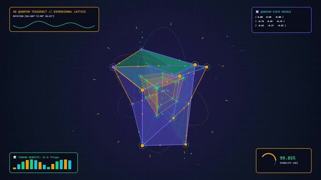 4D Quantum Tesseract Hypercube Tensor Processing Loop