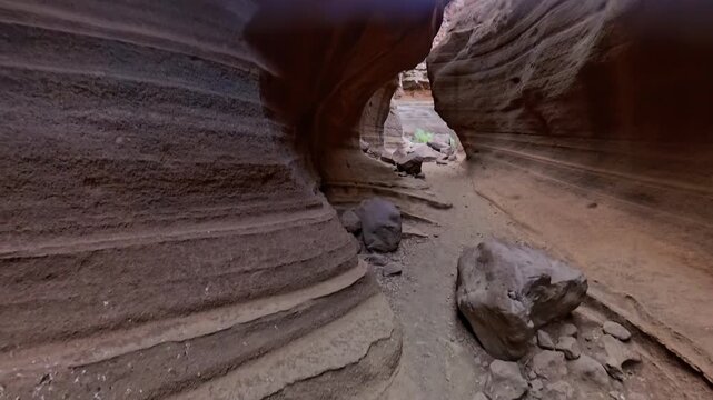 Gran Canaria&rsquo;s most famous canyon - Barranco de las Vacas (also known as Barranco de Barafonso), located between Ag&uuml;imes and Temisas, called the miniature "Antelope Canyon".
