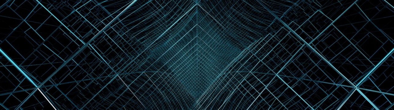 Abstract digital wireframe network.