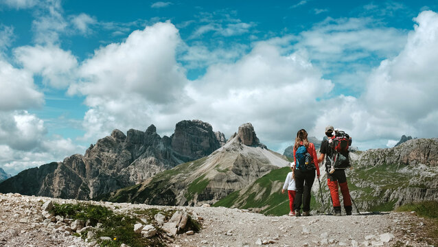 Family of four at Tre Cime di Lavaredo