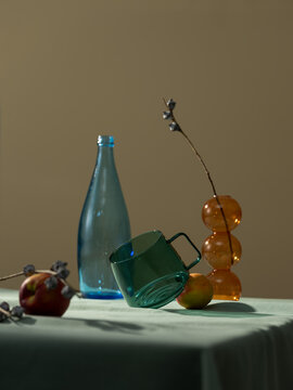 Still Life With Glassware and Fruit