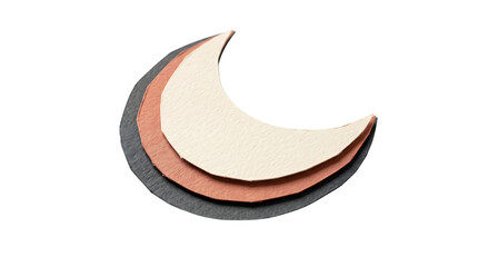 Abstract crescent moon shape with layered paper texture © Team
