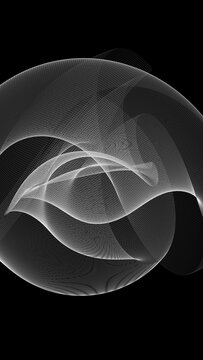 Abstract wireframe waves in continuous motion.