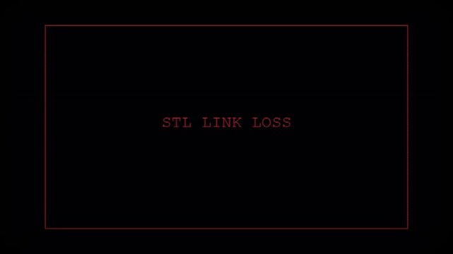 Red digital error message showing link loss on black background
