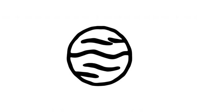 Planet Earth For Environmental Awareness And Global Issues Doodle Animation. World Globe And Geography Symbol For Educational Media. 4K Video Loopable Overlay Element.