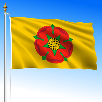 Lancashire county waving flag, England, United Kingdom, vector illustration
