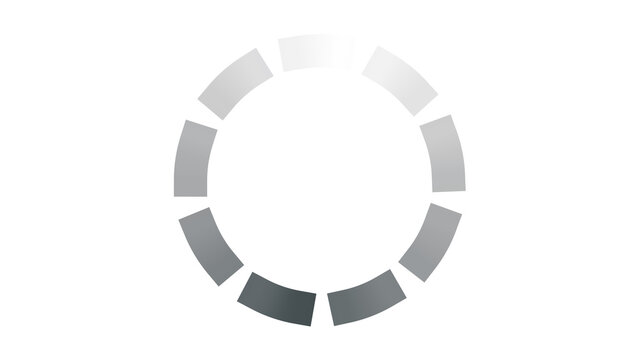 Circular loading progress bar icon isolated on transparent background for web interface and software design