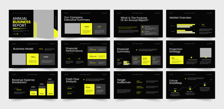 Annual Business Report Presentation Template,  Business Report PowerPoint Presentation
