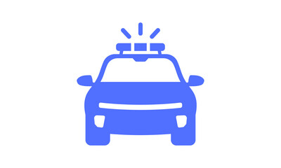 Police car icon with emergency lights for safety awareness materials © MstMitu