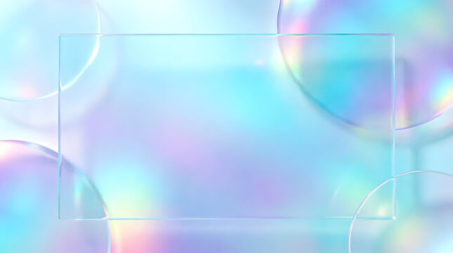 Fondo abstracto desenfocado con gradiente iridiscente, efecto borroso y reflejos de luz.