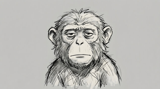 Monkey looking thoughtfully sideways