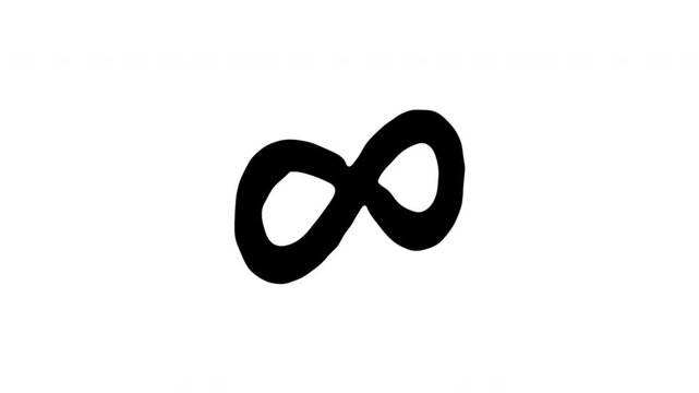 Infinity Symbol For Endless Possibilities And Continuity Hand Drawn Doodle Animation. Infinite Loop And Mathematical Concept. Symbol For Limitless Potential. 4K Loop With Alpha Channel.