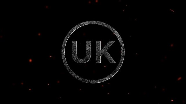 UK Logo letters inside a glowing circular frame design