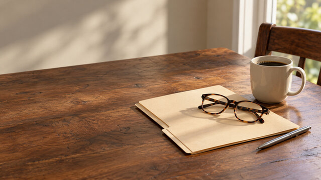 Reading Glasses on Folder for Senior Health Plan Review