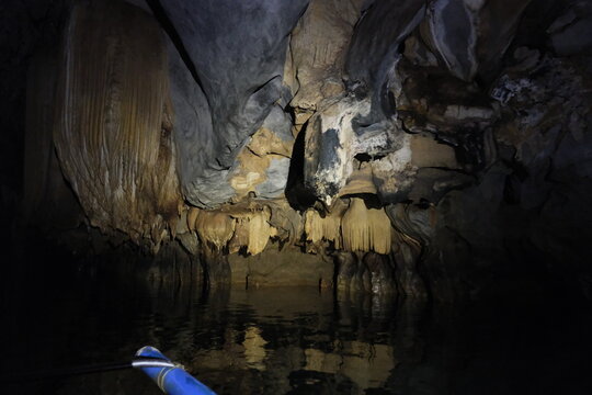 Boat tour inside Puerto Princesa Subterranean River cave New7Wonders of Nature Palawan Philippines