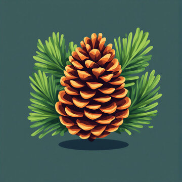 vector illustration of a pine cone