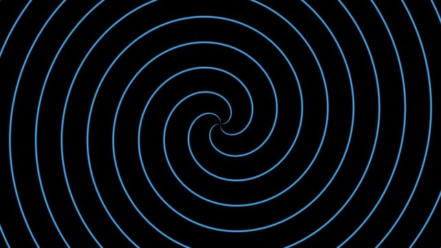Mesmerizing Blue Hypnotic Spiral - Abstract Black & Blue Vortex