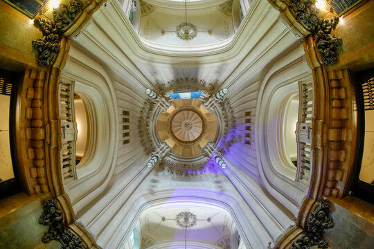 Ornate Baroque Dome Interior Looking Up Buenos Aires