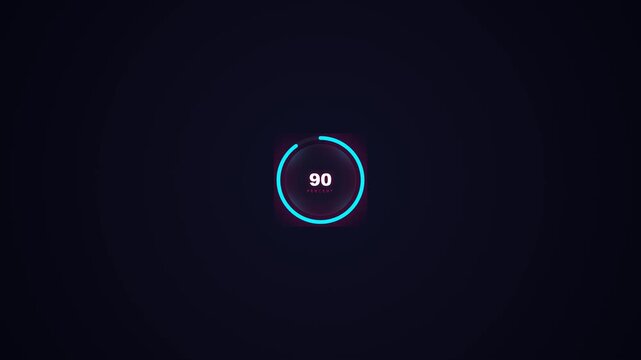 Loading Interface Visuals Minimalistic Dark Background with Centered Neon Progress Indicator