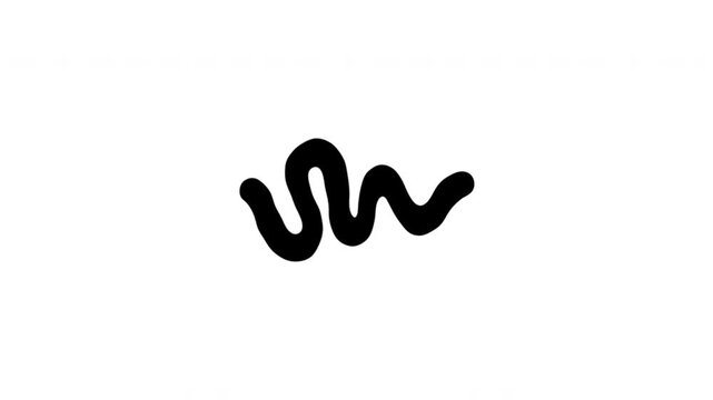 Wavy Line For Movement And Path Direction Doodle Animation With Alpha Channel. Squiggle Mark And Motion Trail. Animated Hand-Drawn Icon For Video Overlay 4K.