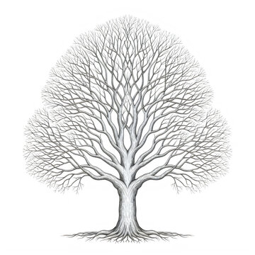 A tree with a large canopy and many branches