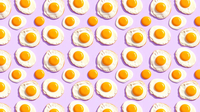 Colorful egg pattern illustration on pink