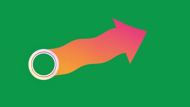 Abstract motion graphic element featuring a colorful gradient arrow overlay for dynamic visual transitions and modern digital creative projects