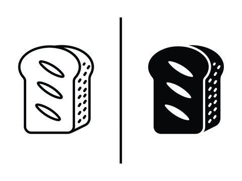 black and white illustration of two slices of bread