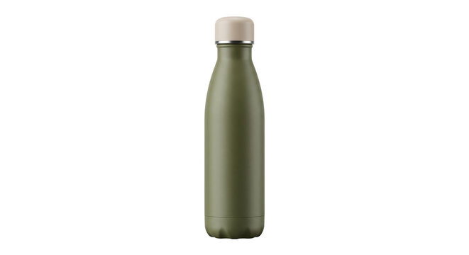 Olive green reusable stainless steel insulated water bottle isolated for daily hydration lifestyle.