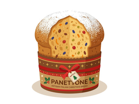 Panettone Italian Christmas Bread with Candied Fruit