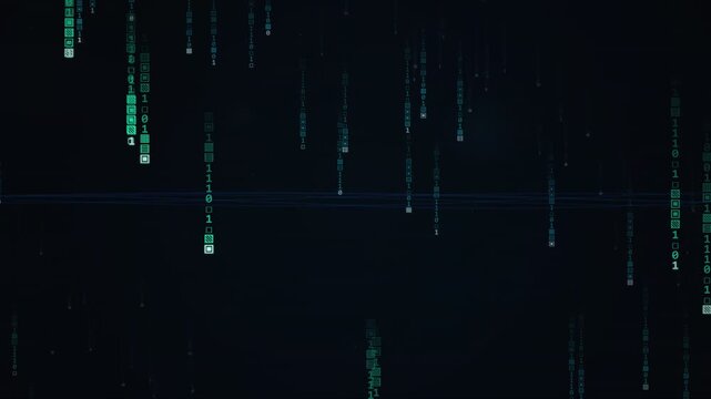 Digital Binary Rain Abstract Data Flow