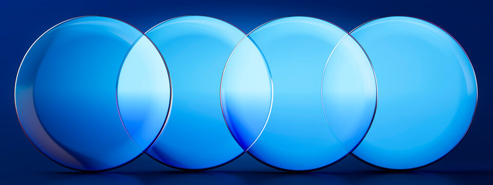 3D Repeating Blue Discs for Connected Technology System