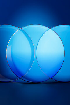 3D Intersecting Blue Circles for Data Network Visualization