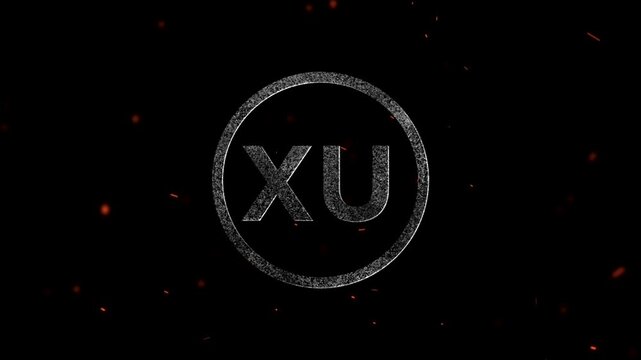 The letters XU enclosed in a glowing circle with particles floating around in an abstract design